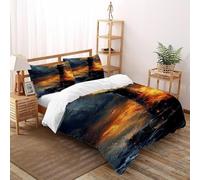 QIVELDE Lighthouse Waves Bedding Set Theme Bedspread Guardian BuildingOcean Duvet Cover Set Microfiber Comforter Cover Suitable for Family,couple,children with Pillow Double（200x200cm）
