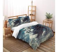 QIVELDE White Tiger Storm Bedding Set 3D Design Animal Themes Wildlife Duvet Cover Set Microfiber Quilt Cover Suitable for Family,couple,children with Pillow Super King（260x220cm）