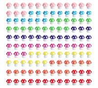 Qiveno 120pcs Mini Resin Mushrooms Decor Set - 8 Colors Tiny Fairy Garden Accessories for Dollhouse, Aquarium, Terrarium Landscape - Miniature Mushroom Figures Bulk Micro Decorations