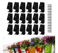 Qivine 18Pcs Plant Wall Clips, Metal Flower Pot Clips, Heavy Duty Terracotta Plant Hanger Outdoor Wall Hook Metal Plant Stand Holds 5" to 8" Standard Flower Pot