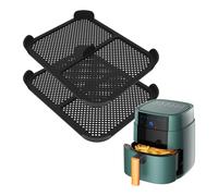 Qivine 2Pcs Air Fryer Splatter Screen, Air Fryer Splatter Guard Air Fryer Accessories Compatible with AF400/AF451/DZ401, Silicone Large Air Fryer Splatter Protection for Heating Coil and Fan