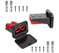 Qivine 2Pcs Battery Connector with Plastic Lid, 175A Anderson Connector, Quick Connect Plug for Car, Motorhome, Caravan, Camper Boat, Black