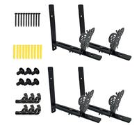 Qivine 4 Pack Flower Window Box Bracket, Adjustable Butterfly Shape Planter Box Bracket, Heavy Duty Iron Flower Box Holder Wall Mount Planter Stand for Fence, Balcon, Patio, Garden