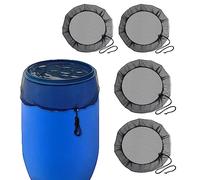 Qivine 4Pcs Mesh Cover for Rain Barrels, 85/95cm Water Butt Net Rain Barrel Cover Adjustable Rain Barrel Cover with Drawstring for Garden, Rain Buckets Barrels Anti Mosquito Leaves Falling
