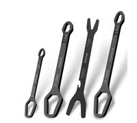 Qivine 4pcs Multi-Function Adjustable Wrench, 3-25mm Universal Double Ended Wrench, Double-Head Self-Tightening Wrench Set for Auto/Motorcycle/Bicycle Maintenance