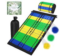 Qivine Acupressure Mat & Pillow Set with Travel Bag, 3 Design Yoga Acupressure Mat, Acupuncture Massage Mat for Men & Women, Neck & Shoulder Pain Relief, Ease Muscle & Stress