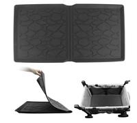 Qivine All Weather Mat for Wonderfold Wagon, Silicone Waterproof Mat Pad, Foldable Stroller Cart Accessories for Wonderfold Wagon Floor to Prevent Sand Snacks Liquid Messes (Black, 77.5 * 40.5cm)