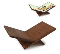 Qivine Book Stand, Large Elegant Open Book Holder for Reading Sturdy Easy Assembly Decorative Cook Book Stands for Kitchen for Magazine Art Cook Book Bible Quran Textbooks (Brown)