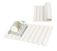 Qivine Foldable Quick Dry Stone Drying Mat, 59X39cm Mat for Kitchen Counter, Trimmable Non-Slip Pad Diatomaceous Draining Mat for Kitchen Dishes Cups Bathroom (White)