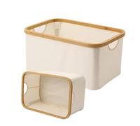 Qivine Foldable Storage Box Pack of 2, 30L Fabric Storage Box Waterproof Storage Box Large Storage Baskets with Handle for Bedroom, Shelves, Toys, Clothes, Office