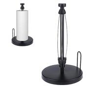 Qivine Free Standing Paper Towel Holder, Kitchen Towel Holders with Damping, Heavy Weighted Base Roll Dispenser, Easy to Tear Paper Roll Stand for Kitchen, Countertop