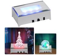 Qivine LED Light Display Base 6 Colors Rectangular Crystal Light Box Stand, Multicolor Show Stand Display Plate, Figurine Decoration Holder Lamp Base for 3D Crystal Glass Acrylic Art