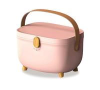 Qivine Medicine Storage Box, lockable medicine box with handle, First Aid Double Layers Large Capacity medication storage box Organizer Portable Chest Household Cabinet for Home Office Outdoor (Pink)