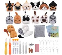 Qivine Needle Felting Kit, 12 Dolls Craft Starter Kits for Adults, Punch Needle Kit with Felt Pad and Felting Needles, Felting Wool and Felting Tools Set, DIY Felting Crafts Supply for Beginners