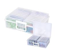 Qivine Photo Storage Box Photo Case, 16 Inner Photo Keeper, Clear Photo Boxes Storage with 1 Storage Box, Plastic Craft Storage Box with Lids for Cards Pictures Stamps Office Supplies