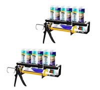 Qivine Silicone Tube Storage Holder, 6 Hole Metal Mastic Gun Holder, Wall Mounted Caulking Guns Spray Can Holders for Van Racking, Caulking Tube Rack for Garage Workshop Storage (1)