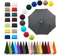 Qivstxug 2.0m 2.7m 3.0m 3.5m 4.0m Replacement Parasol Canopy 6 Ribs/8 Ribs Outdoor Patio Sunshade Parasol Replacement Canopy Waterproof for Garden Umbrella Cover for Beach Pool Grey