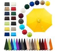 Qivstxug 2.0m 2.7m 3.0m 3.5m 4.0m Replacement Parasol Canopy 6 Ribs/8 Ribs Outdoor Patio Sunshade Parasol Replacement Canopy Waterproof for Garden Umbrella Cover for Beach Pool Yellow