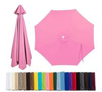 Qivstxug 6 Arms/8 Arms Replacement Parasol Canopy 2.0/2.3/2.5/2.7/3.0m Patio Umbrella Replacement Canopy, Market Beach Umbrella Canopy Replacement Cover For Backyard Garden Parasol Cover Pink