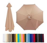 Qivstxug 6 Arms/8 Arms Replacement Parasol Canopy 2.0/2.3/2.5/2.7/3.0m Patio Umbrella Replacement Canopy, Market Beach Umbrella Canopy Replacement Cover For Backyard Garden Parasol Cover Champagne
