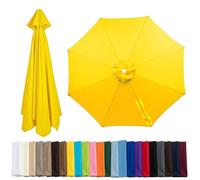 Qivstxug 6 Arms/8 Arms Replacement Parasol Canopy 2.0/2.3/2.5/2.7/3.0m Patio Umbrella Replacement Canopy, Market Beach Umbrella Canopy Replacement Cover For Backyard Garden Parasol Cover Yellow