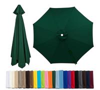 Qivstxug 6 Arms/8 Arms Replacement Parasol Canopy 2.0/2.3/2.5/2.7/3.0m Patio Umbrella Replacement Canopy, Market Beach Umbrella Canopy Replacement Cover For Backyard Garden Parasol Cover Ink Green