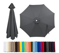 Qivstxug 6 Arms/8 Arms Replacement Parasol Canopy 2.0/2.3/2.5/2.7/3.0m Patio Umbrella Replacement Canopy, Market Beach Umbrella Canopy Replacement Cover For Backyard Garden Parasol Cover Grey