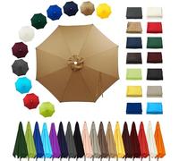 Qivstxug Replacement Parasol Canopy for Garden Patio Outdoor Waterproof Umbrella Replacement Fabric 6/8 Arms 2.0m 2.7m 3.0m 4.0m 6/8 arms cantilever Parasol Replacement Canopy Khaki