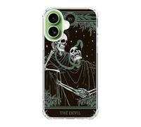 Qivtpjkrin The Devil Tarot Card Skull Case for iPhone 17, Trippy Psychedelic Cool Skeleton Phone Cover, Soft Trendy TPU Bumper Cover Case