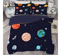 Qiwagu Black Duvet Double, Coverless Duvet 7.5 Tog with Star Pattern, Soft Lightweight Comforter Set for Spring Summer, 1 Quilt Double 200x200cm with 2 Pillowcases, Machine Washable, A927