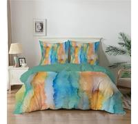 Qiwagu Green Super King Duvet Cover, Soft Reversible Quilt Cover with Abstract Pattern, Superking Bedding Set Microfibre with Zipper Closure, Comforter Cover and 2 Pillowcases, 260x220 cm