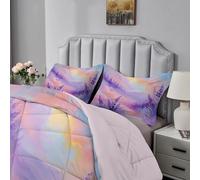Qiwagu Purple Plants Duvet Super King Size, Coverless Duvet 7.5 Tog with Abstract Pattern, Soft Lightweight Comforter Set for Autumn Summer, 1 Superking Quilt 260x220cm with 2 Pillowcases, E367