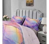Qiwagu Purple Plants Duvet Super King Size, Coverless Duvet 7.5 Tog with Abstract Pattern, Soft Lightweight Comforter Set for Autumn Summer, 1 Superking Quilt 260x220cm with 2 Pillowcases, E374