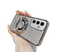 QIWEIQING Case Compatible with Samsung Galaxy A70, Gradient Glitter Ring Kickstand Case for Girls Women Lens Protection Shockproof TPU Rubber Bumper Cover for Samsung Galaxy A70. Silver DS