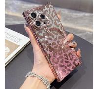 QIWEIQING Case for iPhone 16 Compatible with MagSafe for Glitter Leopard Cheetah Print Design, Cute Magnetic Slim Bumper Phone Cover for Women Girls and Men for iPhone 16. Pink BW
