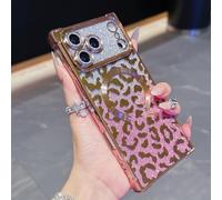 QIWEIQING Case for iPhone 17 Air Compatible with MagSafe for Glitter Leopard Cheetah Print Design, Cute Magnetic Slim Bumper Phone Cover for Women Girls and Men for iPhone 17 Air 2025. Pink BW