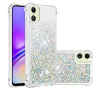 QIWEIQING Clear Case Compatible for Samsung Galaxy S25 FE Phone Cover TPU Cover Glitter Liquid Bumper TPU with Lightweight Sequin Back Case for Samsung Galaxy S25 FE. Silver YBL