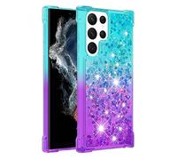 QIWEIQING Compatible for Samsung Galaxy A06 Case Star Glitter Shiny Slim Fit Shockproof Protective Girly Women Crystal Hearts Phone Case Cover for Samsung Galaxy A06.Blue Purple YBJ