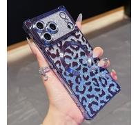 QIWEIQING Compatible with iPhone 17 Pro 2025 Case, Leopard Print Phone Case, Compatible with MagSafe of Glitter Design Shockproof Protective Girls and Men Women Cover for iPhone 17 Pro. Blue BW