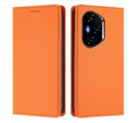 QIWEIQING for Honor 400 5G Case Flip Premium Wallet Phone Case Shockproof PU Leather Roses Embossed Magnet Cover for Honor 400 5G with Kickstand Card Holder. Orange YBZ