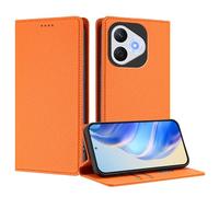 QIWEIQING for Honor 400 Lite 5G Case Flip Premium Wallet Phone Case Shockproof PU Leather Roses Embossed Magnet Cover for Honor 400 Lite 5G with Kickstand Card Holder. Orange YBZ