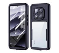 QIWEIQING for Redmi Note 14 Pro Waterproof Case, IP68 Waterproof Dustproof Shockproof Cases with Screen Protector Body Protective Front and Back Cover for Redmi Note 14 Pro. Black FSK