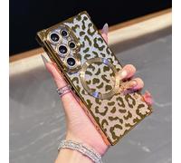 QIWEIQING for Samsung Galaxy S25 Ultra Magnetic Glitter Case, Cute Full Protection Slim Shockproof Anti-Scratch Bling Sparkly Case with Camera Lens Protector Cover for Galaxy S25 Ultra. Gold BW