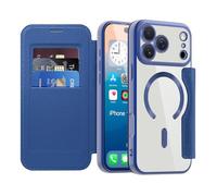 QIWEIQING Magnetic Case for iPhone 17 Pro Max 6.9" Cover Silicone Compatible with MagSafe Wireless Charging Built-in Stand Durable Protection Case Thin Cover for iPhone 17 Pro Max. Blue JDC