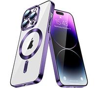 QIWEIQING Magnetic Clear for iPhone X Case with MagSafe Wireless Charging, Camera Protector Non Yellowing Shockproof Soft TPU Bumper Slim Thin Cover for iPhone X/iPhone XS. Purple YIX