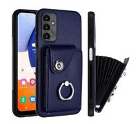 QIWEIQING Wallet Case for Samsung Galaxy A35 5G, Slim PU Leather Case with Card Holders Kickstand Double Magnetic Clasp Skin Feel Shockproof Flip Folio Cover for Samsung Galaxy A35 5G.Blue YBK