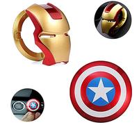 QIWEIS Knob Cover For The Engine Start Button Iron Man Car Start Button Cover Scratch-Resistant Universal Button Decoration Cover Ignition Button Anti-Scratch 3D-Style Car Interior Decor, 2 Pieces