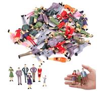 QIWEIS Small Figures People Set of 50 Mini People Figures 1:75 Miniature Figures for Model Making Mini Person Figurine Colour for Architectural Planning Project Model Railway