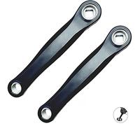 Qiwenr 2 Pieces Bike Crank Arm Mountain Bike Crank - Left Single Chain Crank Arm 170mm Single Speed Crankset Horizontal Square Taper Bike Crank Arm for Bicycle Replacement Crank Arm（Black）