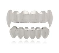 Qiwenr Hip Hop Teeth Grills, Rapper Braces, Bottom Grills, Hip Hop Custom Fit Polished Teeth Grillz, for Music Festivals, Fashion Shows, Halloween, Parties, Cosplay, Decoration